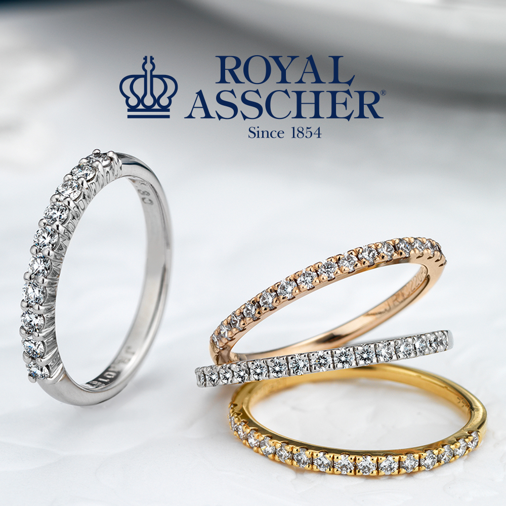 ロイヤルアッシャーダイヤモンド ハーフエタニティリング ゴールド / プラチナ | ロイヤルアッシャーダイヤモンド(ROYAL ASSCHER