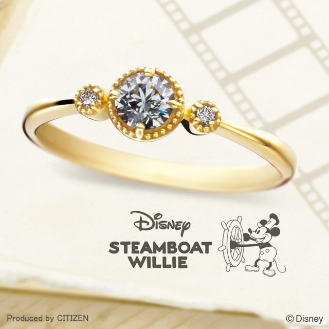 ディズニー スチームボートウィリー ハッピー フラワー 結婚指輪【Disney STEAMBOAT WILLIE】