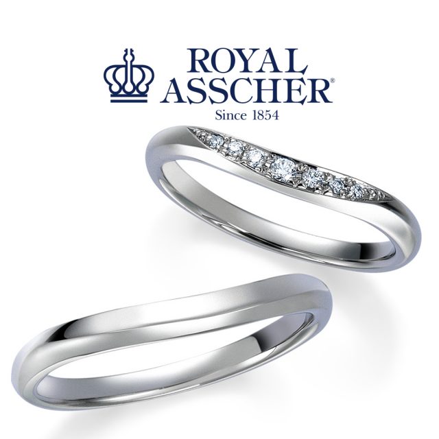 結婚指輪 - ロイヤルアッシャーダイヤモンド　WRB038/WRA028