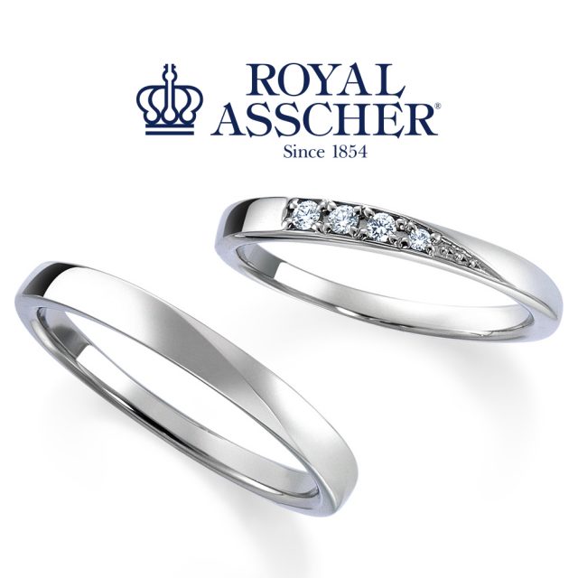 結婚指輪 - ロイヤルアッシャーダイヤモンド　WRB039/WRA029