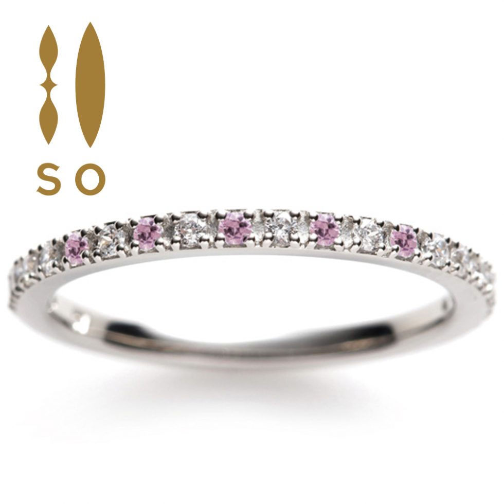 So Smart Smile (Crow) ハーフエタニティリング 〜ピンクサファイア  