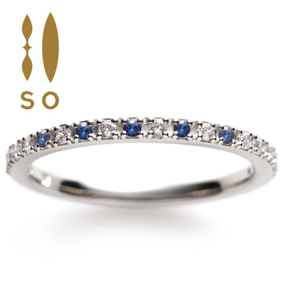ブルーサファイア 平打ち 指輪 ハーフ エタニティリング ファイブストーン 細い リング 9月誕生石 k10ピンクゴールド 幅約2mmリング 少し細め 9K ブルーサファイア エタニティリング | Sally\u0027s Jewelry サリーズ