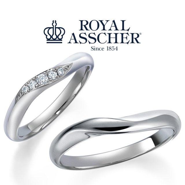 結婚指輪 - ロイヤルアッシャーダイヤモンド　WRA009/WRB013