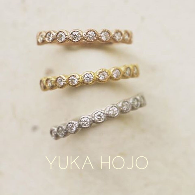 YUKA HOJO ブルーム エタニティリングピンクゴールド、イエローゴールド、プラチナ。結婚指輪(マリッジリング)・婚約指輪(エンゲージリング)としても。