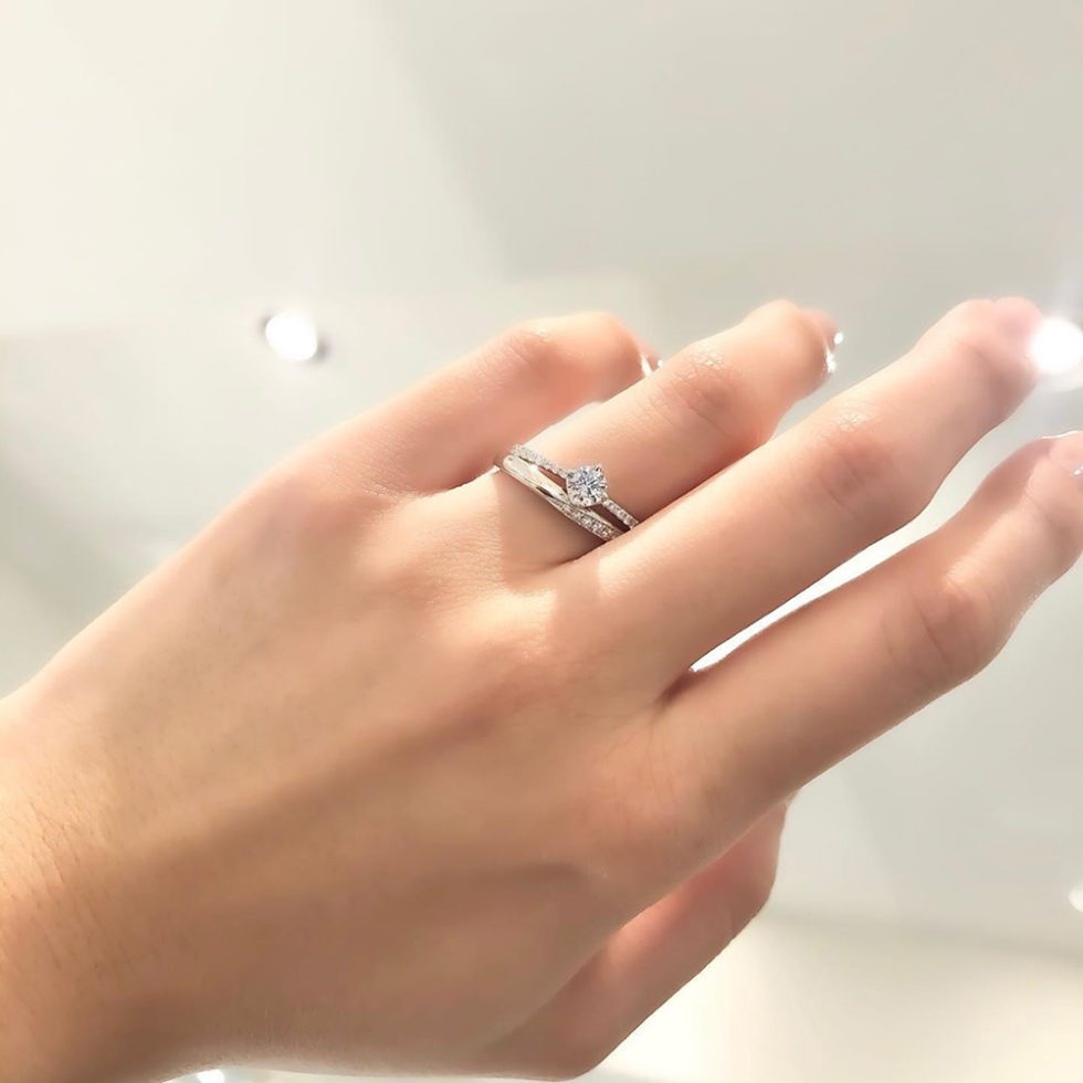 着画　フォーエバーマーク セッティング®︎ パヴェ-婚約指輪　QCPFM D1-結婚指輪