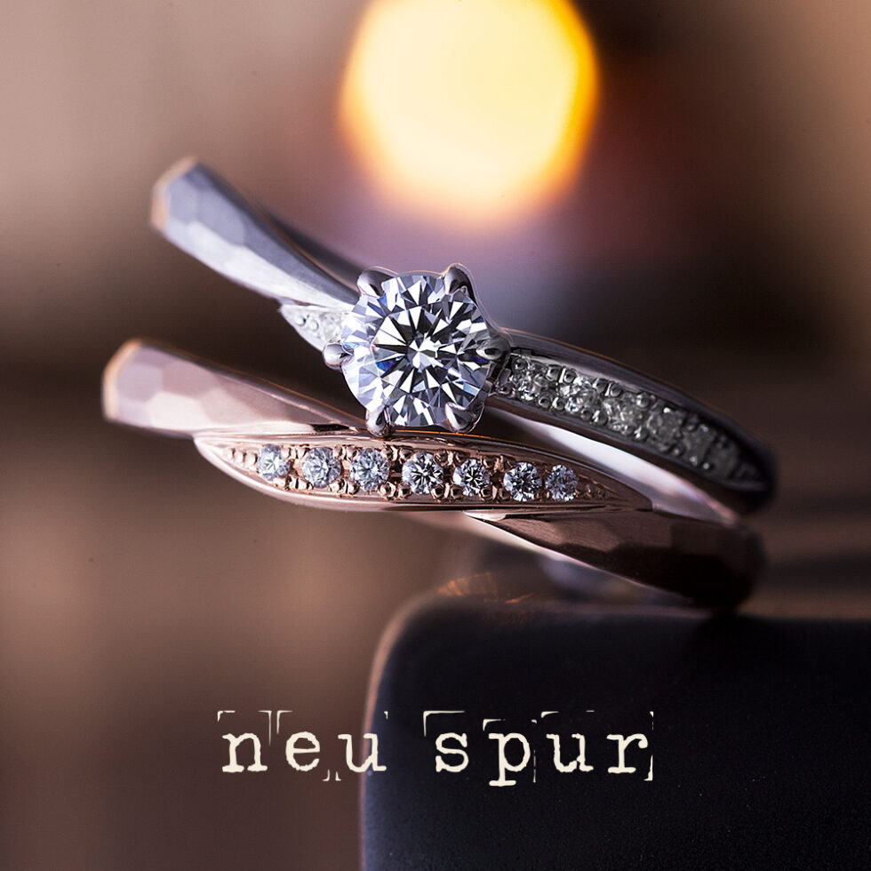 婚約指輪・結婚指輪　重ね着けイメージ画像　ノイシュプール - リーベ