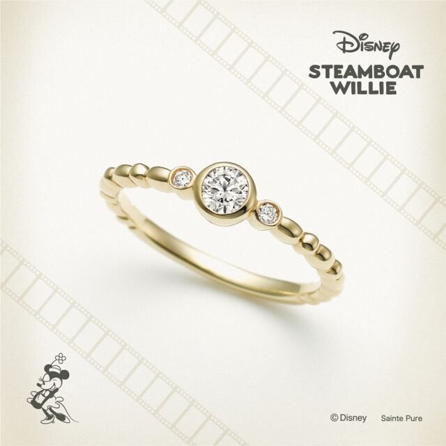 ディズニー スチームボートウィリー ハッピー フラワー 結婚指輪【Disney STEAMBOAT WILLIE】