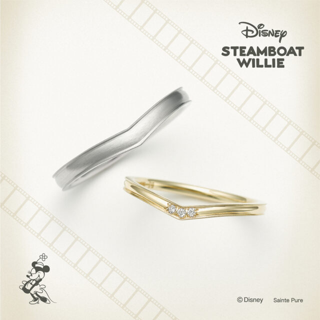 ディズニー スチームボートウィリー ハッピー フラワー 婚約指輪【Disney STEAMBOAT WILLIE】