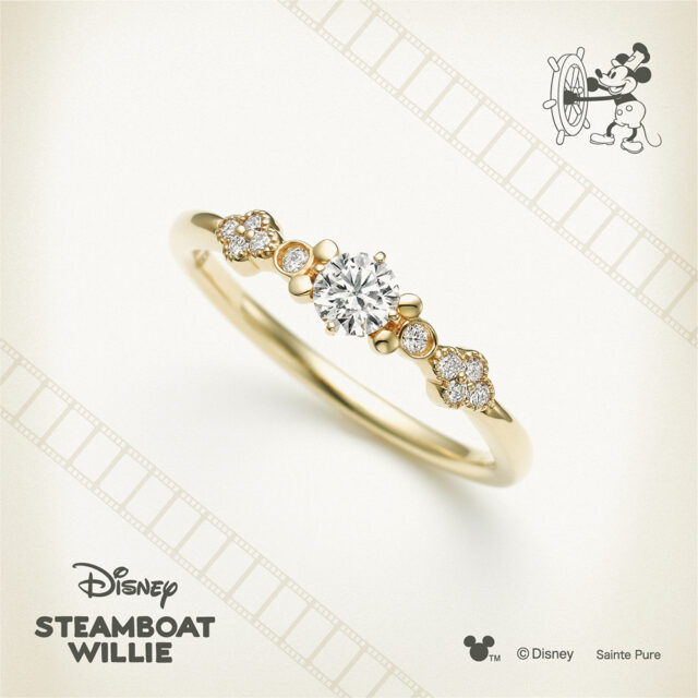 ディズニー スチームボートウィリー ハッピー フラワー 婚約指輪【Disney STEAMBOAT WILLIE】