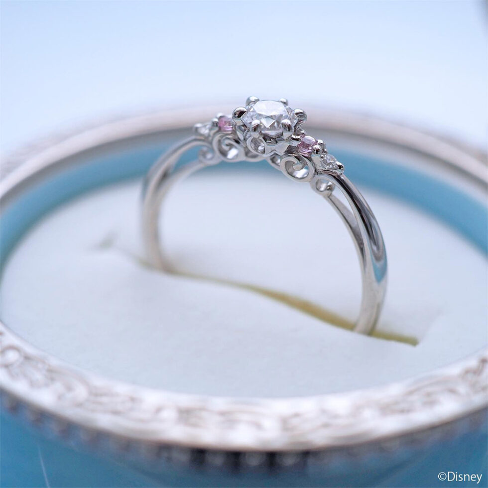 ディズニー公式 pt850 ハーフ エタニティー ダイヤリング 結婚指輪 