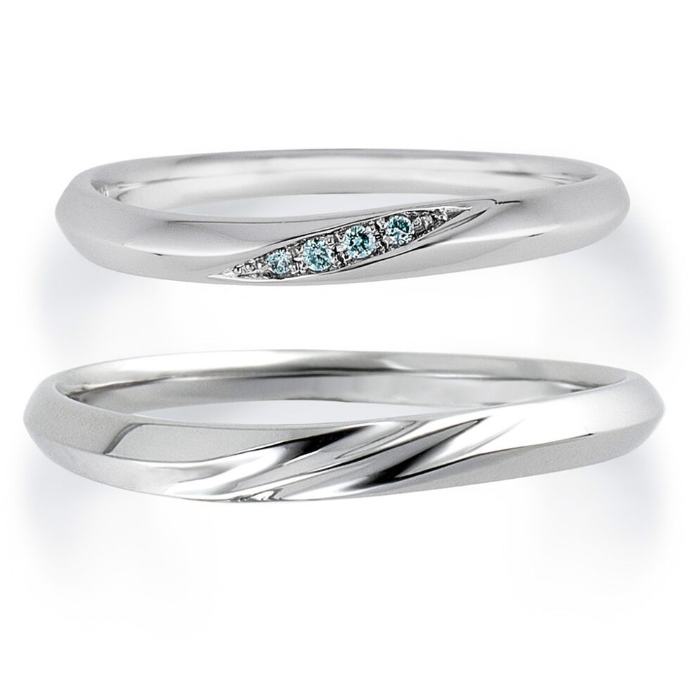 結婚指輪 - いい夫婦 ブライダル イヤーモデル ブルーダイヤモンド　IFE025-01/IFM025G/IFM125W
