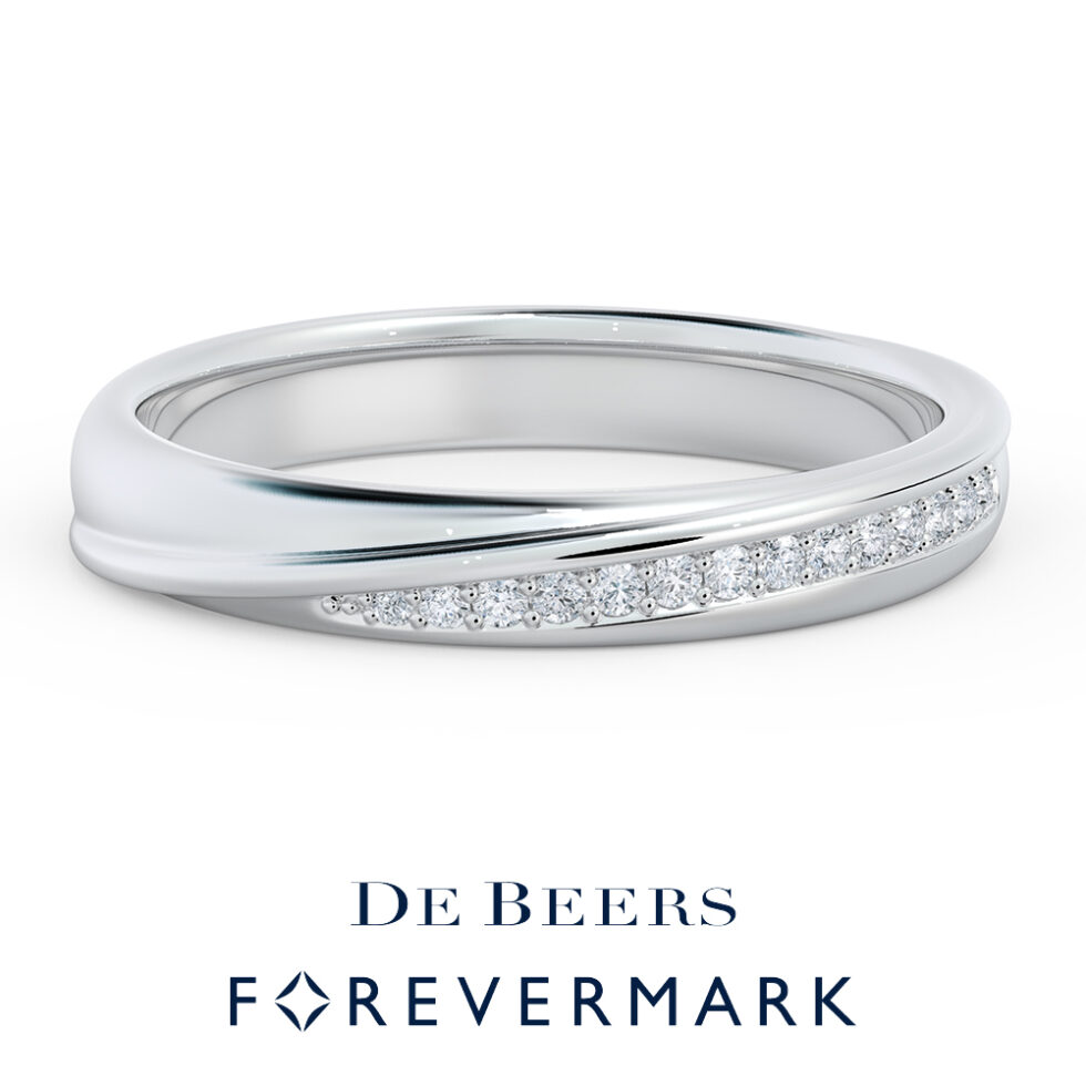 NEW】デビアス フォーエバーマーク 結婚指輪 Rippled Pavé Band NEW】デビアス フォーエバーマーク 結婚指輪 Rippled Pavé Band