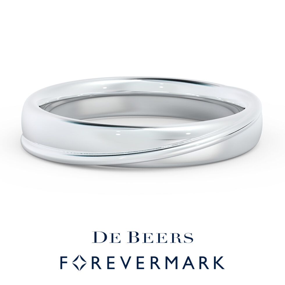 【NEW】デビアス フォーエバーマーク 結婚指輪 Rippled Band (FWR351)