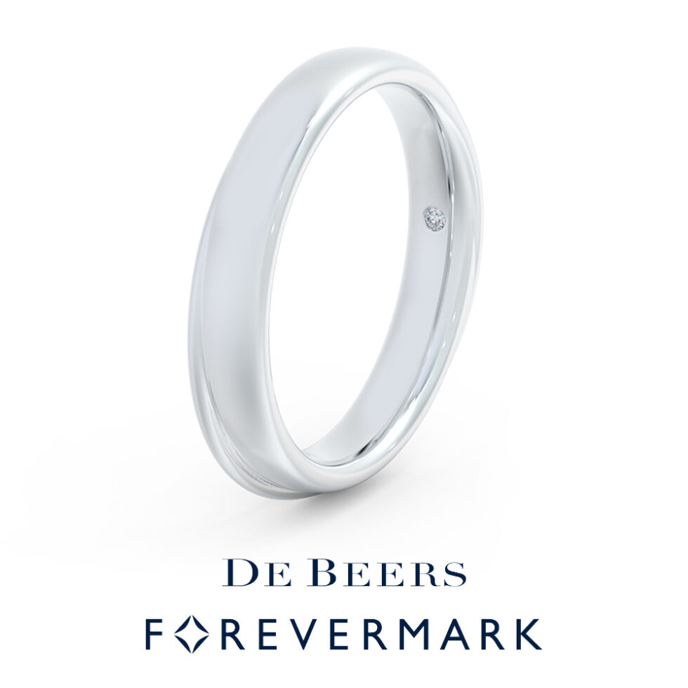 デビアス フォーエバーマーク 結婚指輪 Rippled Band (FWR351)