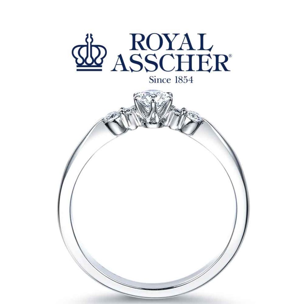 婚約指輪 - ロイヤルアッシャーダイヤモンド　　JRA0354BP　サイド画像
