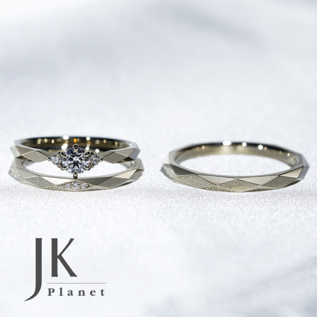婚約指輪&結婚指輪(セットリング) JKPLANETリミテッドエディション JKPL-7E　JKPL-7L/7M　シャンパンゴールド【ロゴ入り】