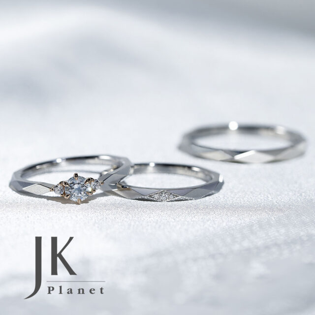 婚約指輪&結婚指輪(セットリング) JKPLANETリミテッドエディション JKPL-7E　JKPL-7L/7M　コンビネーション イメージ【ロゴ入り】