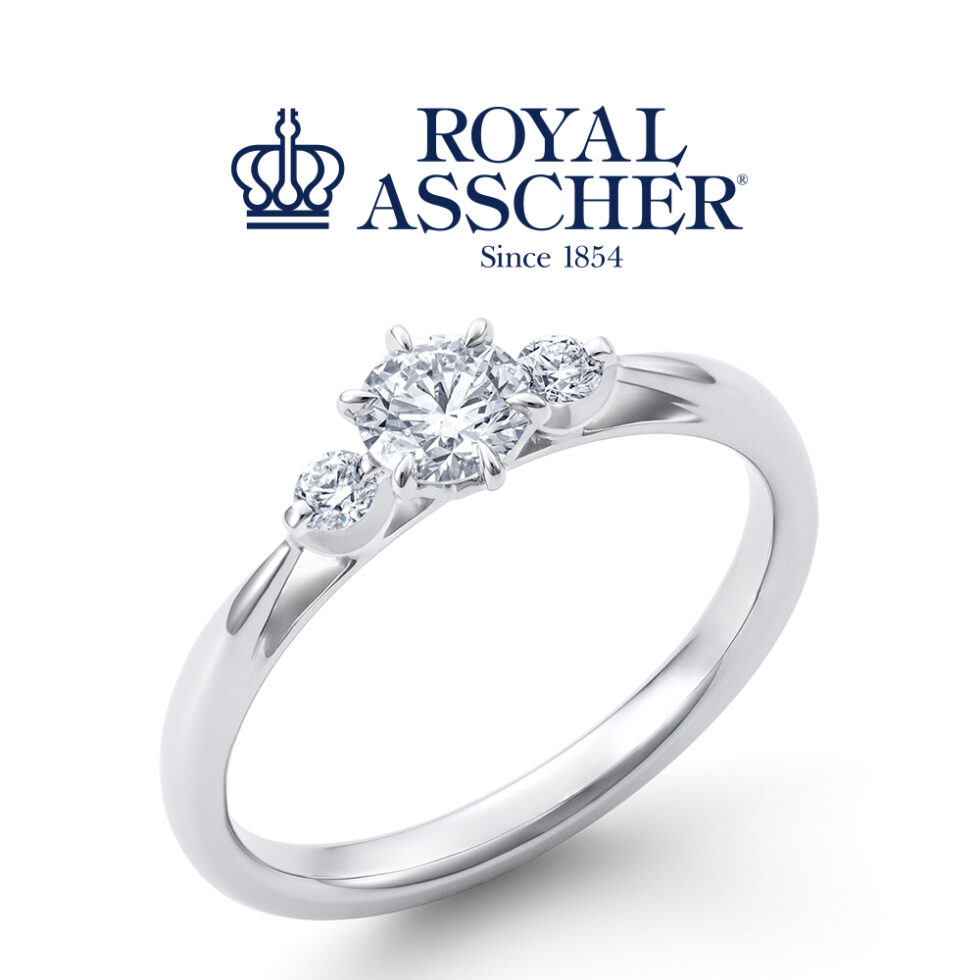 ロイヤルアッシャー「フロアリード」 婚約指輪 ERA821 斜めのシルエット