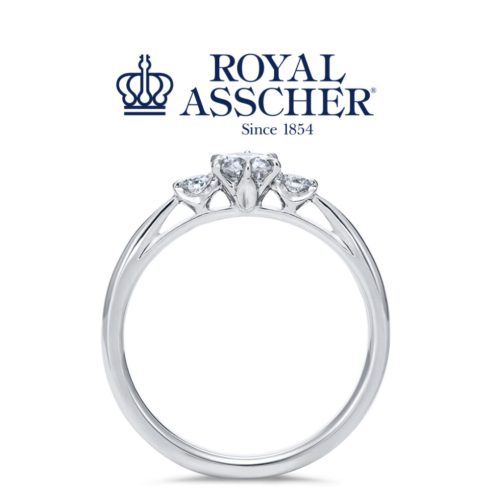 ロイヤルアッシャー「フロアリード」 婚約指輪 ERA821 側面のシルエット