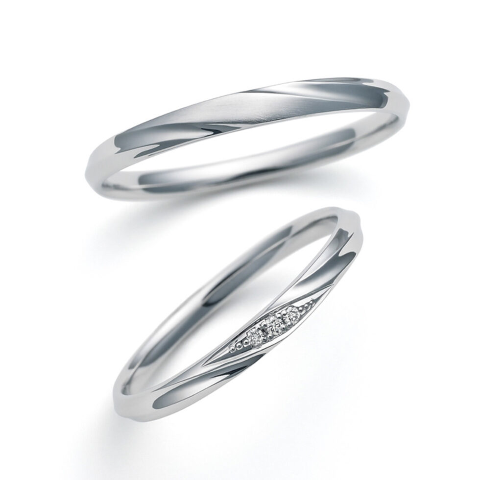ノクル(nocur) 結婚指輪 656/657 K10ホワイトゴールドのマリッジリング